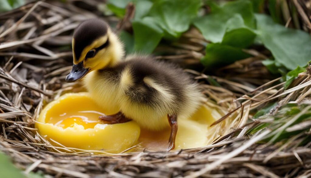 duckling hatched with unabsorbed yolk